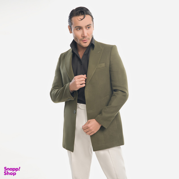 پالتو مردانه مدل فوتر یقه بلیزر 1-1 رنگ سبز
