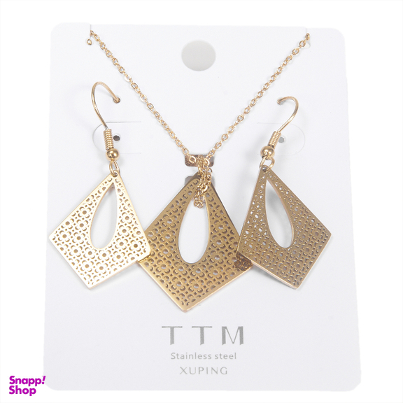 نیم ست زیور زنانه ژوپینگ کد 1171982809 رنگ طلایی