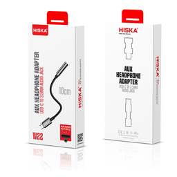 کابل تبدیل USB-C به AUX هیسکا مدل W22 طول 0.1 متر