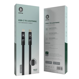 کابل دیتا 27 وات Type-C به Lightning گرین لاین مدل GNBLEDBCCLBK طول 1 متر