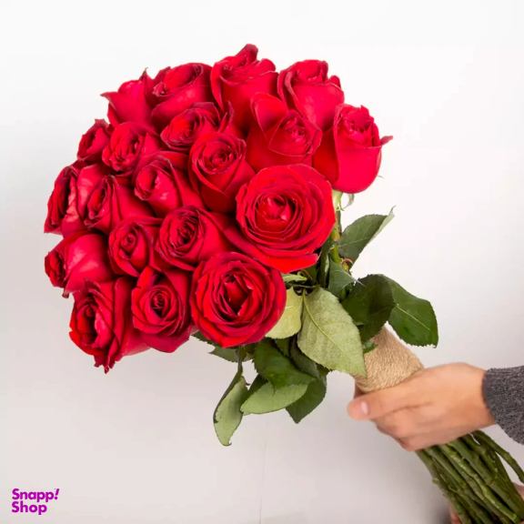 دسته گل رز طبیعی گل باختر کد 21310