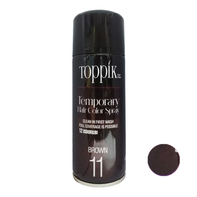 اسپری رنگ مو تاپیک هیر فیلر مدل Temporary حجم 150 میلی لیتر رنگ قهوه ای
