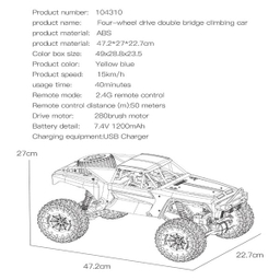 ماشین بازی کنترلی دبلیو ال تویز مدل OFF-ROAD VEHICLE TRUCK