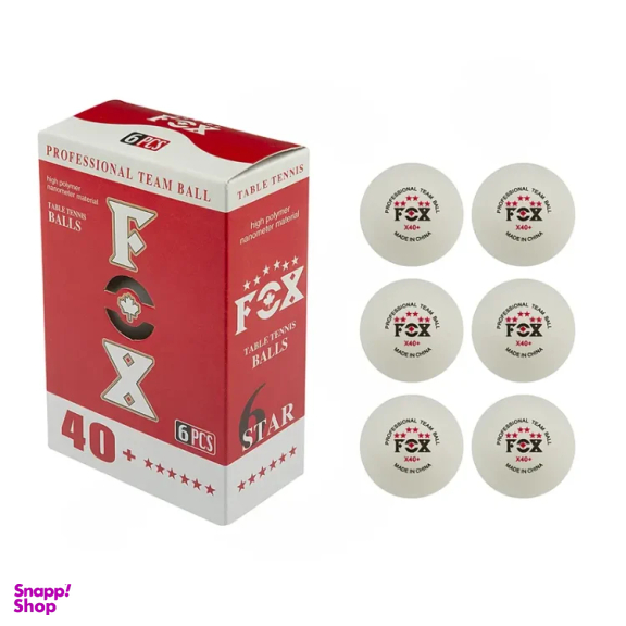 توپ پینگ پنگ فاکس 6 ستاره مدل 40+ T006 بسته 6 عددی