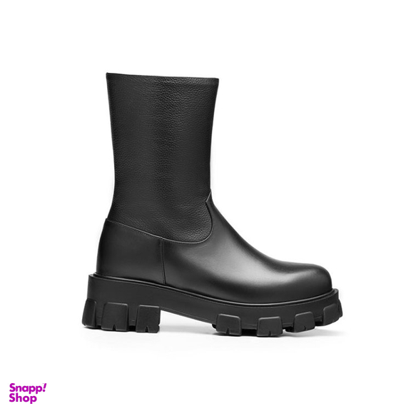 نیم بوت زنانه نوین چرم مدل 6931 WS3654 رنگ مشکی