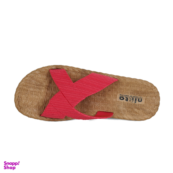 دمپایی زنانه نیکتا مدل حصیری رنگ قرمز