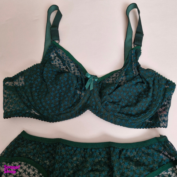 ست شورت و سوتین زنانه ژوبین طرح ستاره کد 02 رنگ سبز تیره