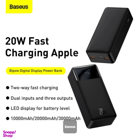 پاوربانک بیسوس مدل Bipow Digital Display ظرفیت 30000 میلی آمپر ساعت