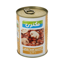 کنسرو لوبیا چیتی با قارچ مکنزی وزن 380 گرم