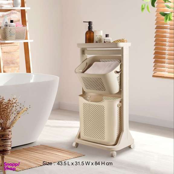 سبد رخت چرک لیمون مدل 2 طبقه کد RM48