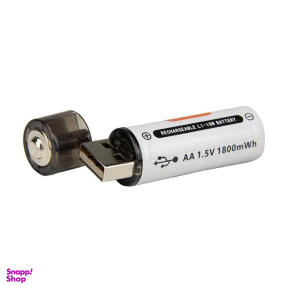 باتری قلمی شارژی آکو سری USB کد AA-01 بسته 2 عددی