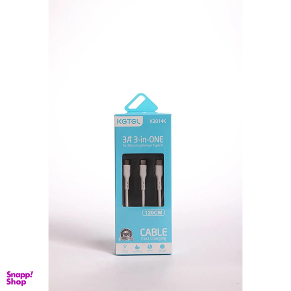 کابل تبدیل USB به microUSB  / لایتنینگ  / USB-C کاجیتل مدل 3in1 طول 1.2 متر