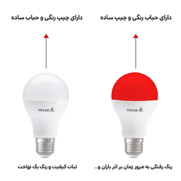 لامپ ال ای دی 10 وات دلتا مدل رنگی بسته 3 عددی