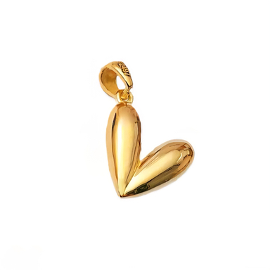 پلاک گردنبند طلا 18 عیار زنانه طرح قلب هلیومی