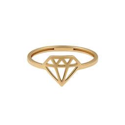 انگشتر طلا 18 عیار زنانه طلاجات مدل مینیمال طرح الماس کد 1009 سایز 50