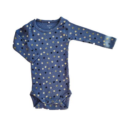 بادی نوزادی نیم ایت طرح شکلک های خندان کد 10258 رنگ آبی تیره