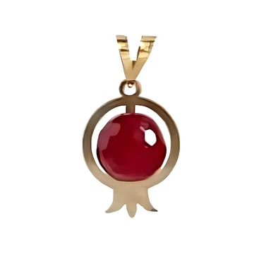 پلاک گردنبند طلا 18 عیار زنانه طرح انار کد 01