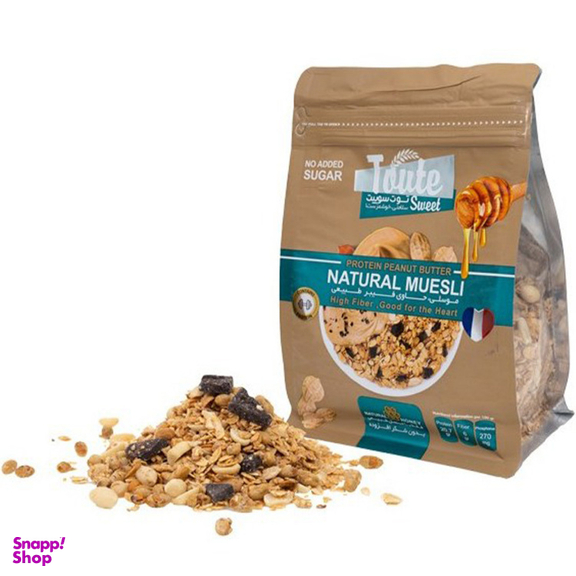 غلات صبحانه پروتئینی و بدون شکر توت سوییت با طعم کره بادام زمینی وزن 270 گرم