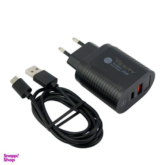 شارژر دیواری وریتی مدل AP-2119 به همراه کابل تبدیل USB-C