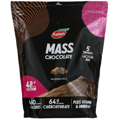 پودر مکمل کاله پرو مدل Mass با طعم شکلاتی وزن 650 گرم