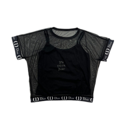 تیشرت زنانه طرح Dior کد Solo T33 رنگ مشکی