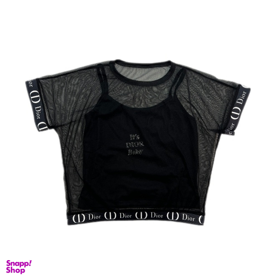 تیشرت زنانه طرح Dior کد Solo T33 رنگ مشکی