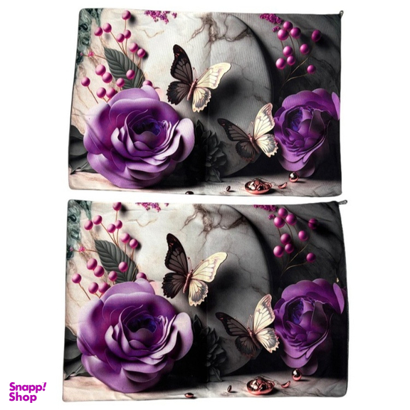 روبالشی طرح گل و پروانه کد 320 مجموعه 2 عددی