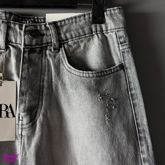 شلوار مام فیت مردانه طرح ZARA کد 1576 رنگ طوسی روشن