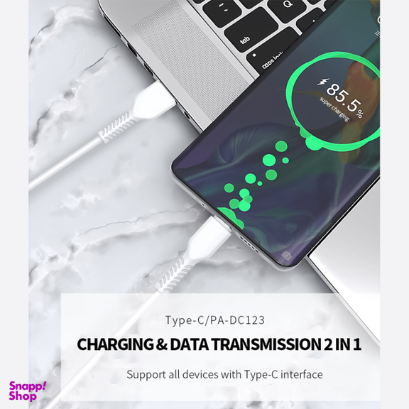 کابل تبدیل USB به USB-C  پاواریال مدل PA-DC123 طول 1 متر