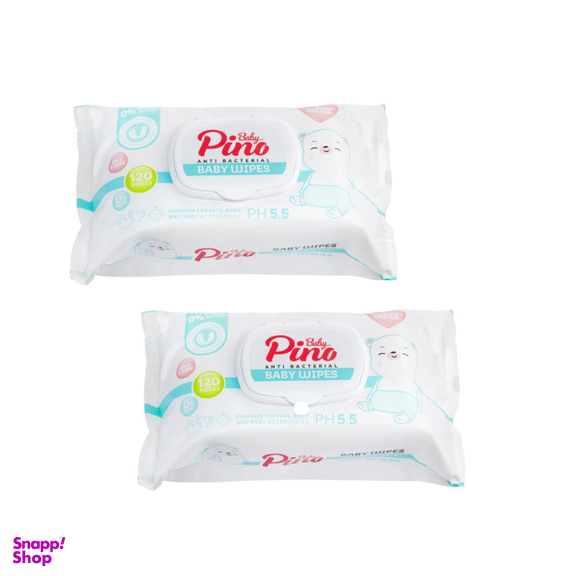 دستمال مرطوب کودک پینو بیبی مدل P1149 دو بسته 120 عددی