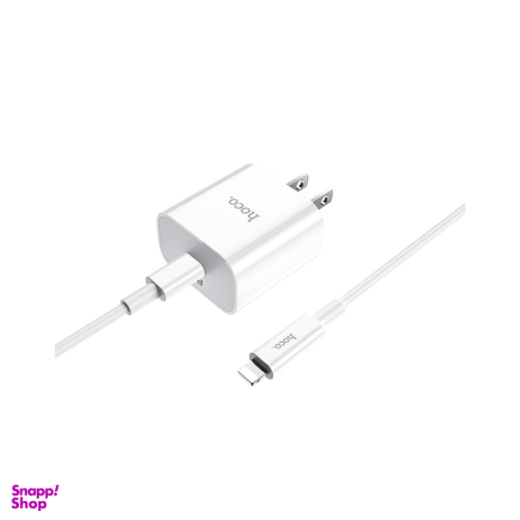 شارژر دیواری 20 وات هوکو مدل C76 PD به همراه کابل لایتنینگ
