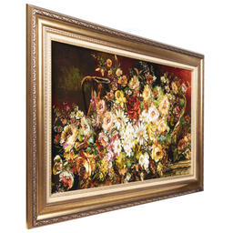 تابلو فرش دستباف سی پرشیا مدل گل در سبد حصیری کد 903656