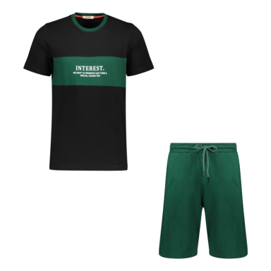 ست تیشرت و شلوارک مردانه مادر مدل هری کد AM-MA-Harry-P رنگ سبز