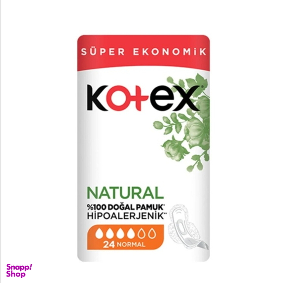 نوار بهداشتی کوتکس مدل Natural کد 01 بسته 24 عددی