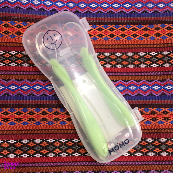 قاشق غذاخوری کودک مومو مدل S-900 مجموعه دو عددی
