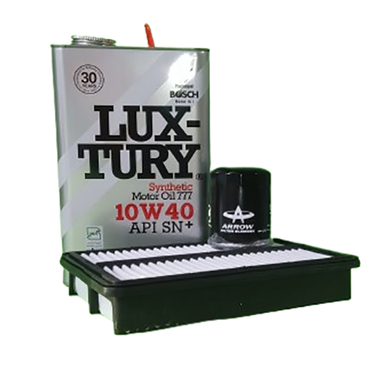 پک روغن موتور بوش مدل لاکچری 10W40 به همراه فیلتر روغن و هوا آروو مناسب جک جی 5