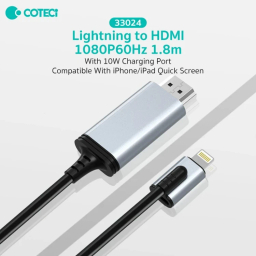 کابل تبدیل Lightning به HDMI کوتسی مدل 33024 طول 1.8 متر