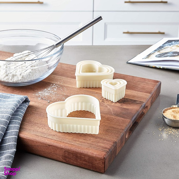 کاتر دو طرفه شیرینی پزی بهگز مدل قلب مجموعه 5 عددی