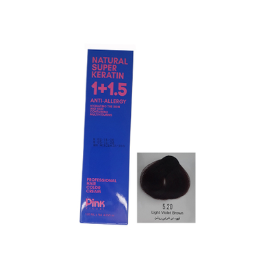 رنگ موی پینک ویژوال شماره 5.20 رنگ قهوه ای شرابی روشن حجم 120 میلی لیتر