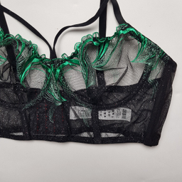 ست شورت و سوتین زنانه برتا مدل توری کد 1031ZG رنگ مشکی