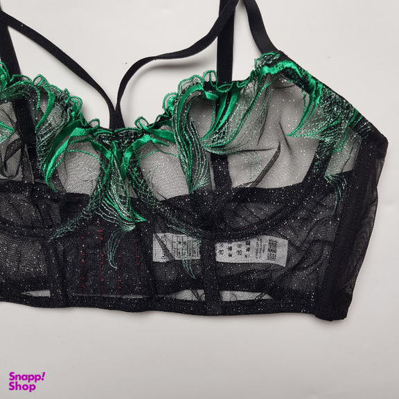 ست شورت و سوتین زنانه برتا مدل توری کد 1031ZG رنگ مشکی