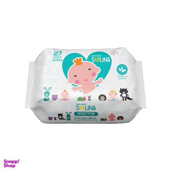 دستمال مرطوب کودک سون کوئین مدل سولینا Sensitive بسته 27 عددی
