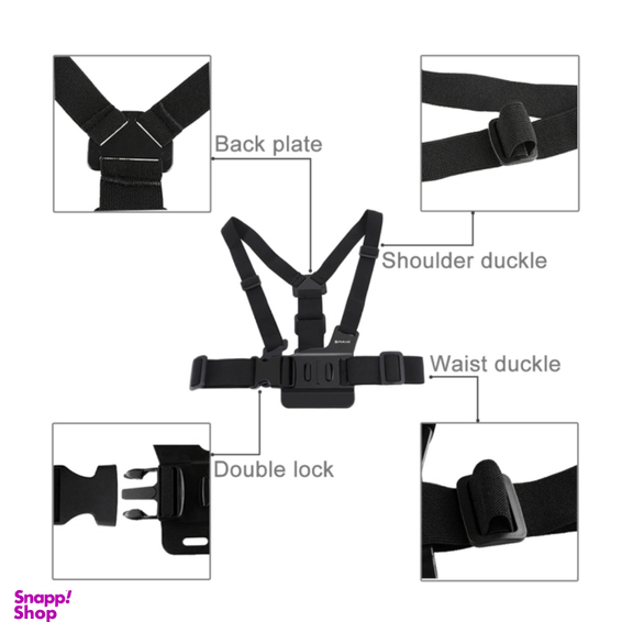 بند قفسه سینه و کمربند قابل تنظیم دوربین پولوز مدل J Hook مناسب GoPro/Insta360/DJI