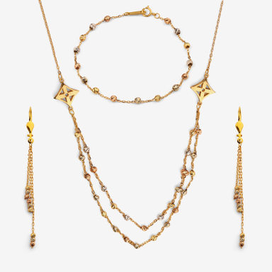 نیم ست طلا 18 عیار زنانه سین سان مدل A92