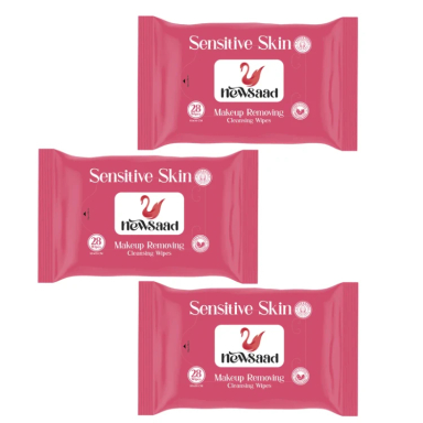 دستمال مرطوب نیوساد مدل حساس سه بسته 28 عددی