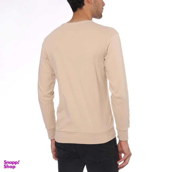 تیشرت راحتی آستین بلند مردانه مدل GD-s-17675351 رنگ کرم