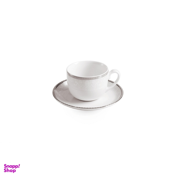ست فنجان و نعلبکی 12 پارچه 6 نفره چینی زرین ایران مدل چای خوری ایتالیا اف 8 ریوا درجه 3