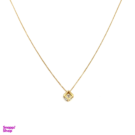 گردنبند طلا 18 عیار زنانه مدل مکعب نگین کد 160003