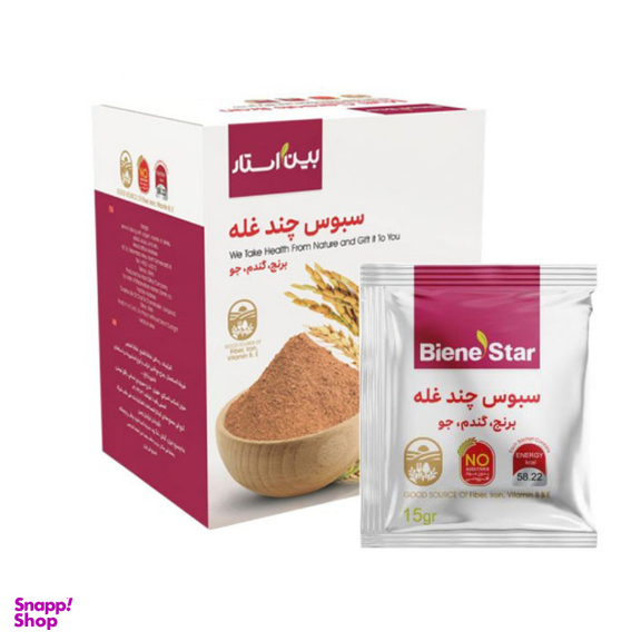 سبوس چند غله بین استار وزن 15 گرم بسته 15 عددی