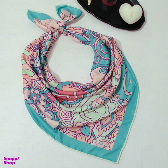 روسری زنانه آنالیا مدل ابریشم مزونی کد a-5077